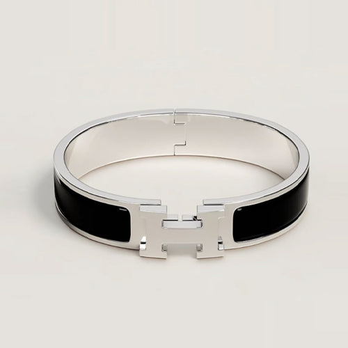 [SALE] 에르메스 클릭아슈 팔찌 화이트골드/블랙 (17cm)