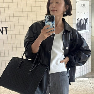 보테가베네타 바바라 토트 백 블랙 (김희애,윤여정 착용)